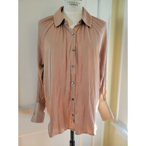 By Together Women's Beige‎ Long-sleeved Blouse